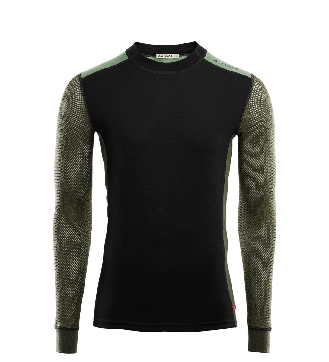 Aclima WoolNet Hybrid Crewneck M’s Jet Black/Olive Night/Dill - Bild 2