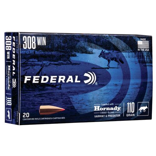 Federal 308 WIN Varmint Hornady V-MAX 110GR